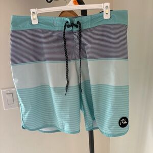 Quiksilver Highline Aqua and Gray Board Shorts